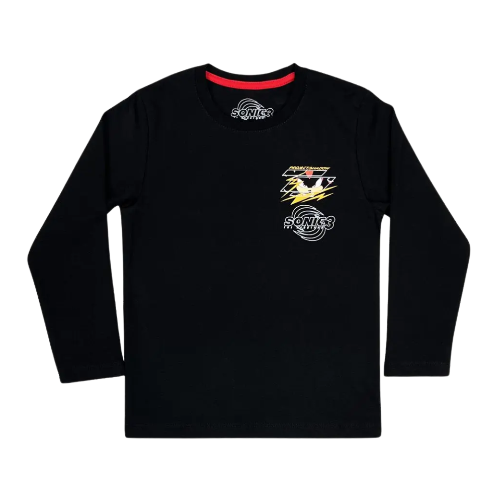 POLO SONIC SHADOW MANGA LARGA NEGRO