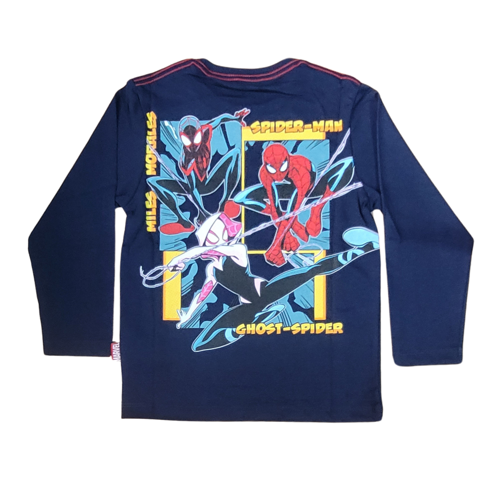 POLO SPIDER MAN MANGA LARGA AZUL MARINO