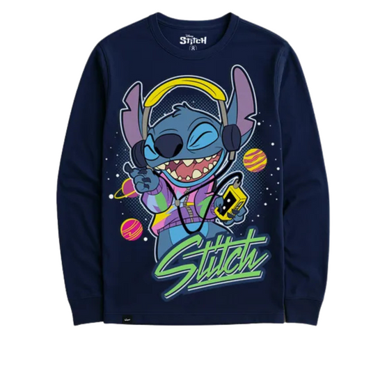 POLO STITCH MANGA LARGA AZUL MARINO