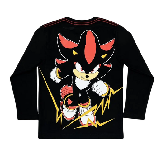POLO SONIC SHADOW MANGA LARGA NEGRO